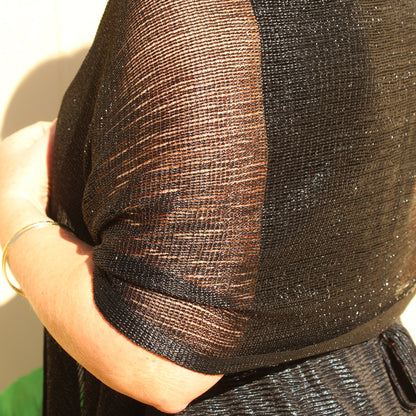 Black Glitter Evening Shawl Wrap