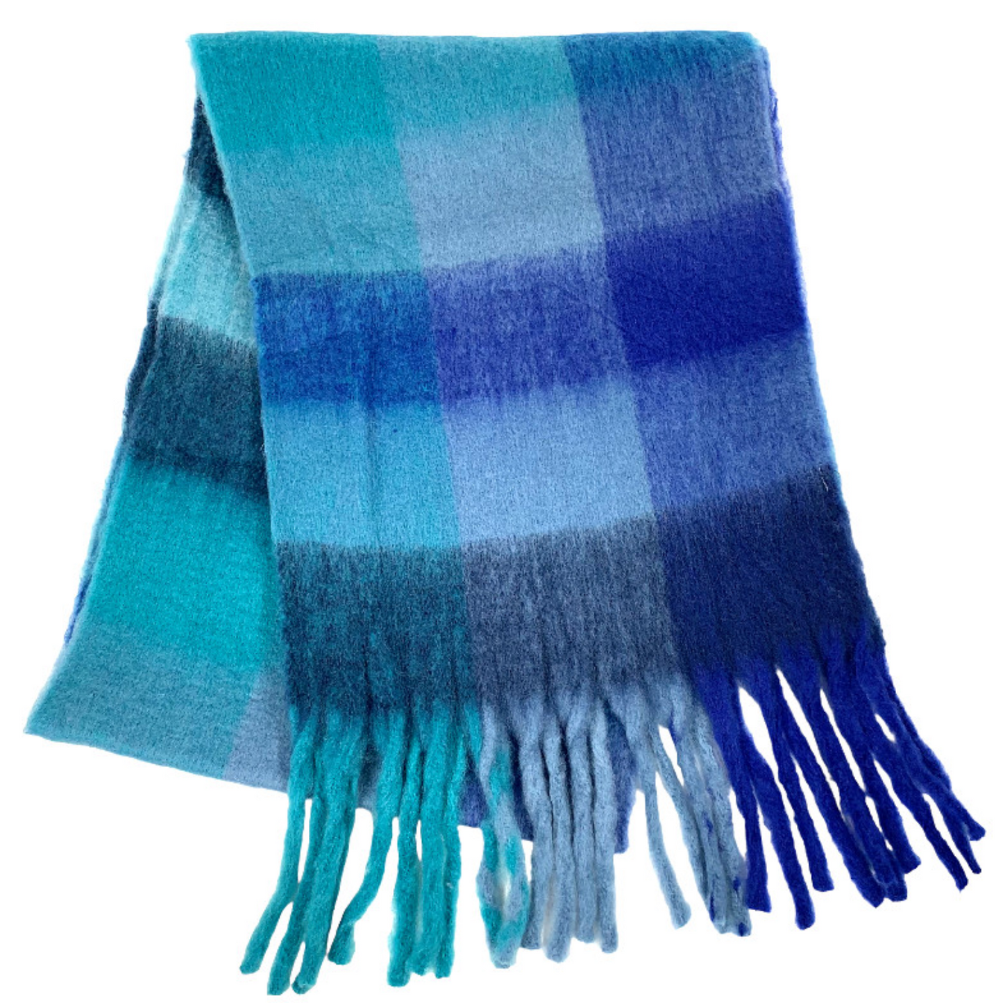 Blue Check Blanket Scarf