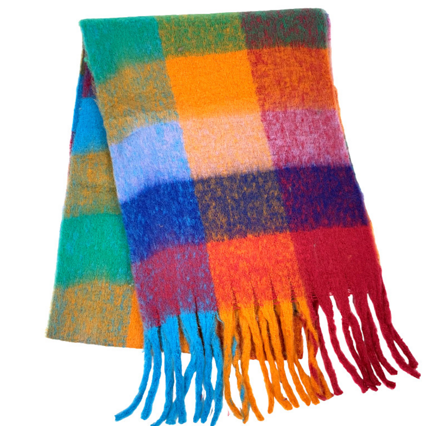 Multi Check Blanket Scarf