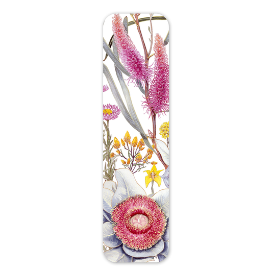 a paper bookmark that features the native Hakea flower of WA