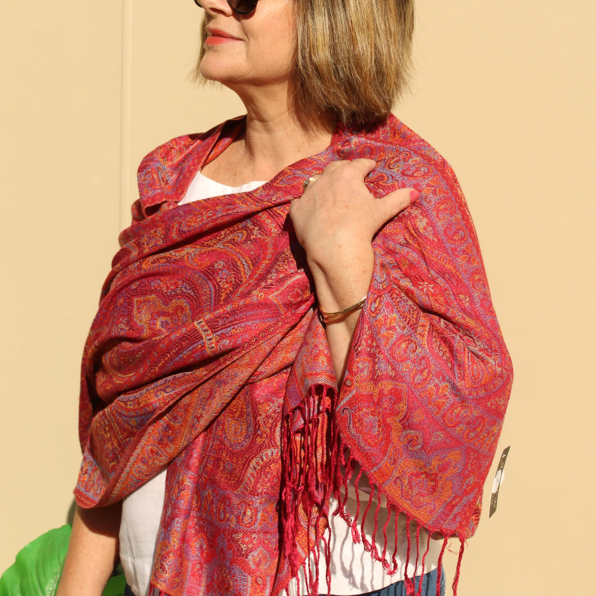 Red Marrakesh Pashmina Style Wrap