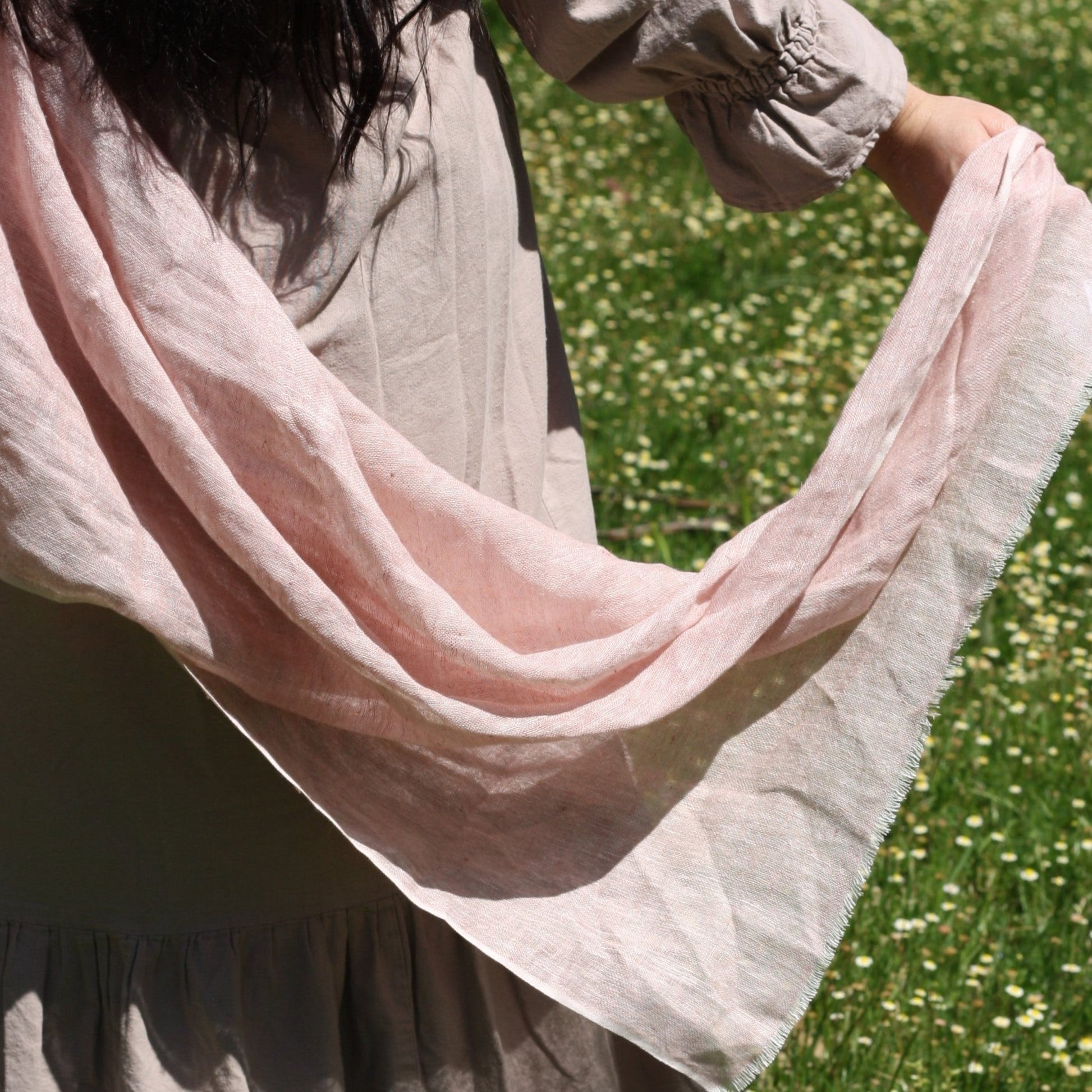 a pretty dusty pink linen scarf