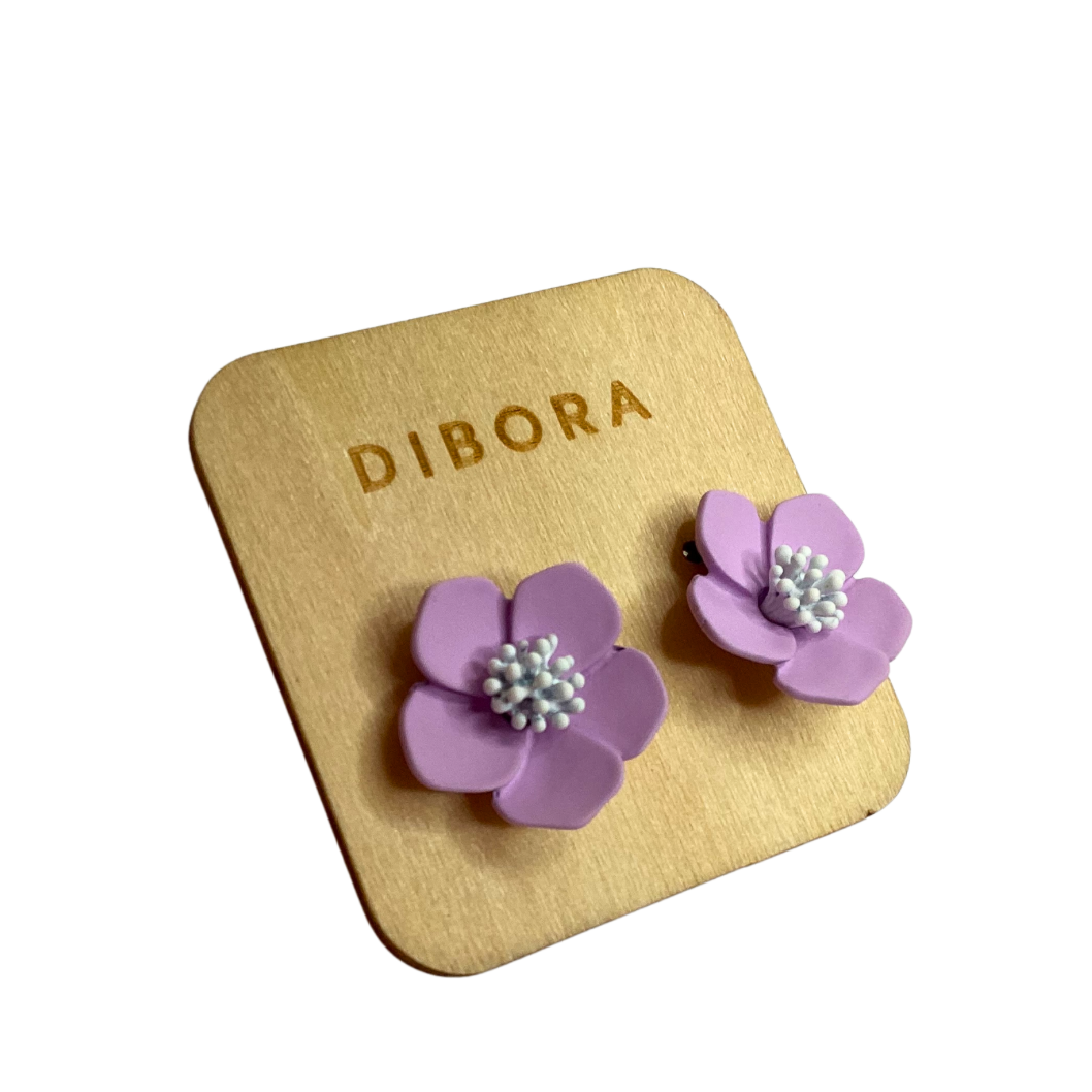 Lilac Flower Stud Earrings