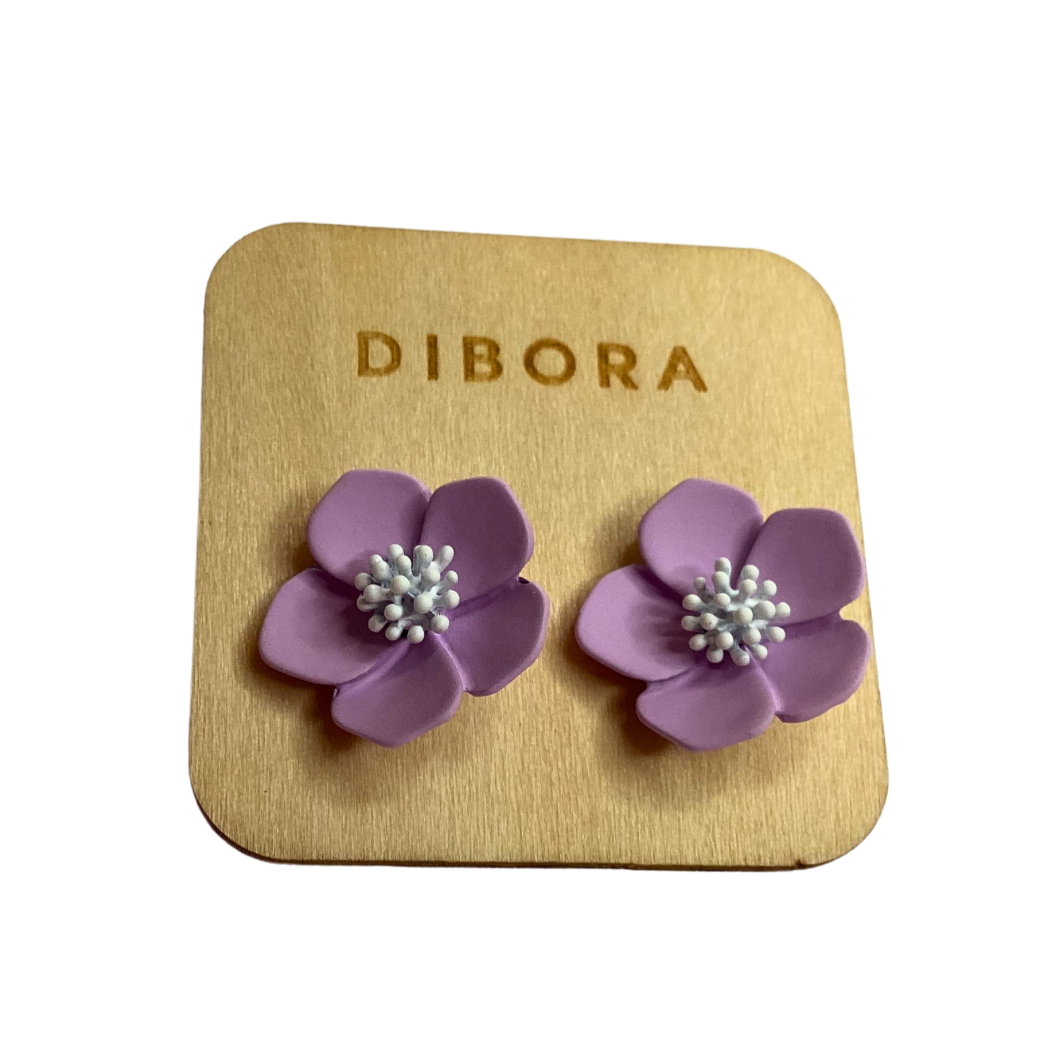 Lilac Flower Stud Earrings