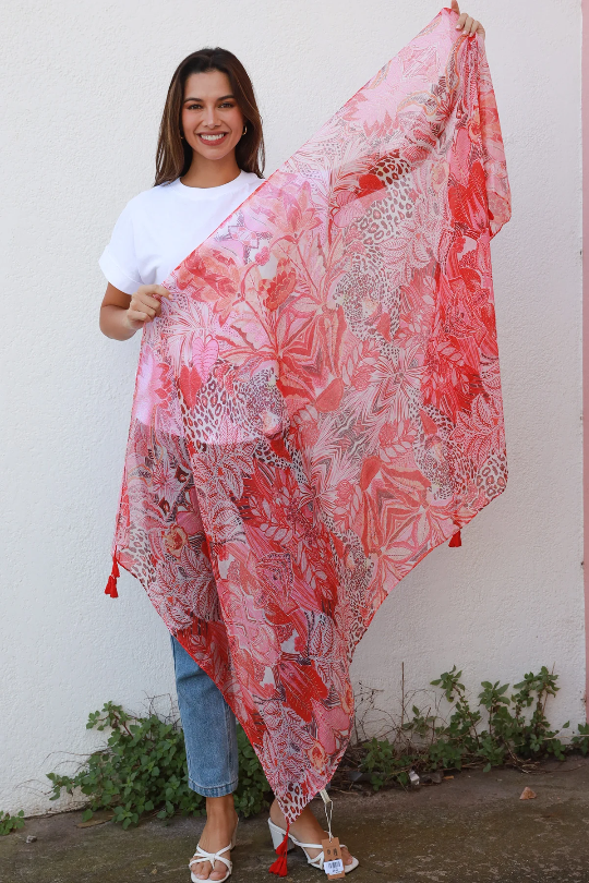 Red Leopard Scarf