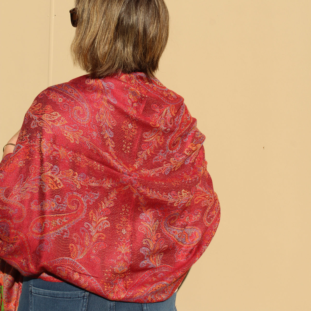Red Marrakesh Pashmina Style Wrap