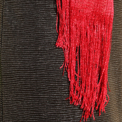 Red Glitter Evening Shawl Wrap