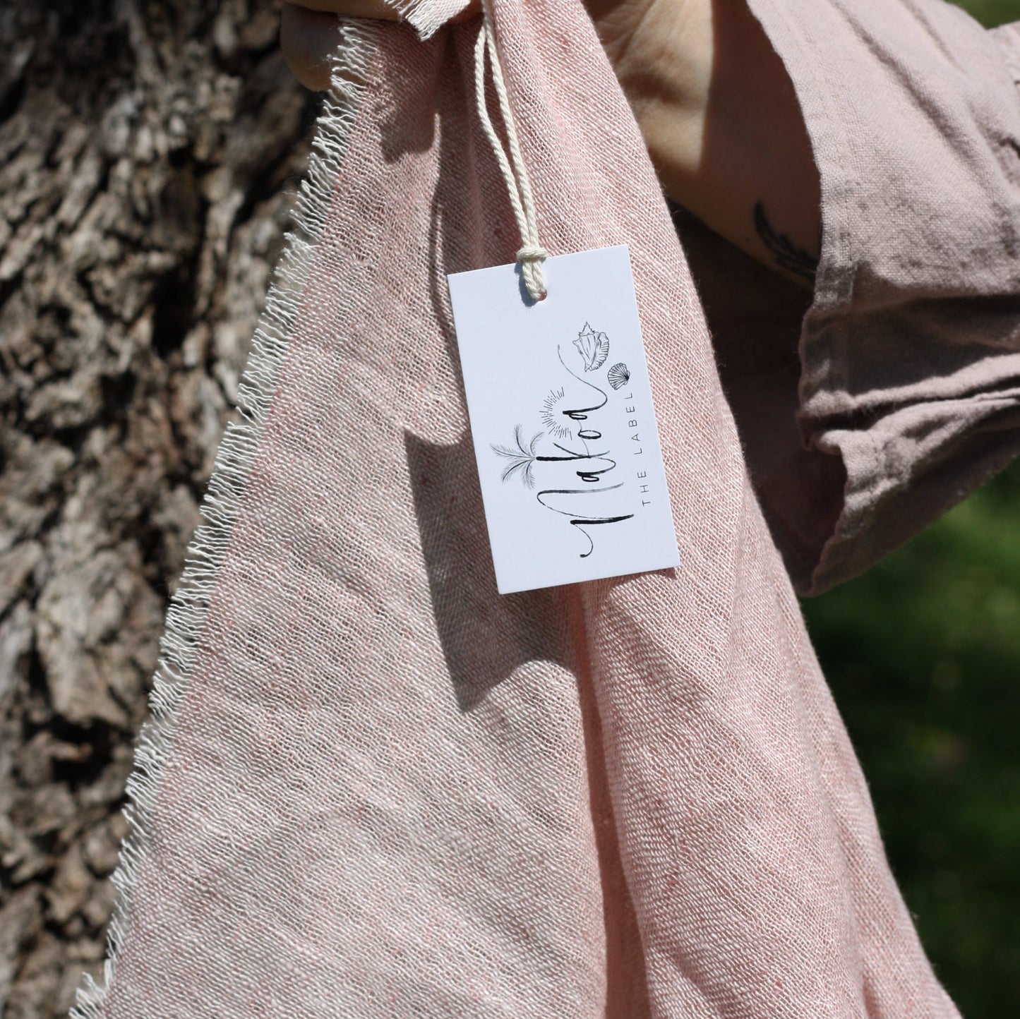 Marseille Linen Scarf in Dusty Pink